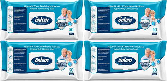 Önlem Hijyenik Vücut Temizleme Islak Mendil Havlu 200 Yaprak (4PK*50)