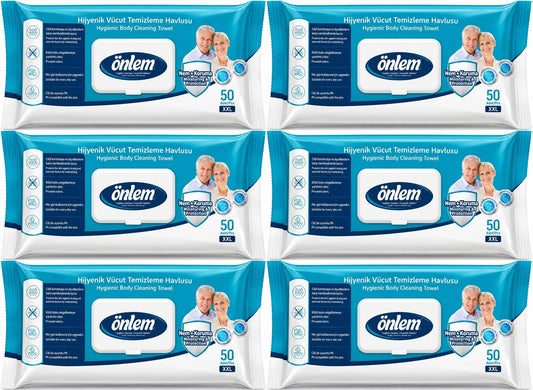 Önlem Hijyenik Vücut Temizleme Islak Mendil Havlu 300 Yaprak (6PK*50)