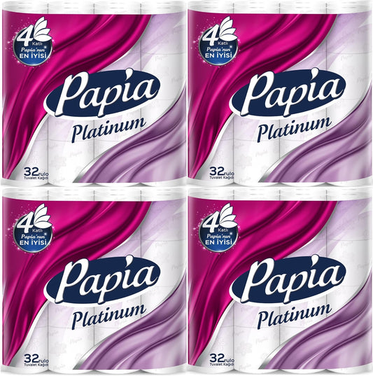Papia Tuvalet Kağıdı (4 Katlı) 128 Li Pk Platinum (4PK*32)