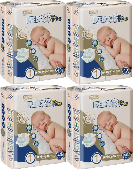 Pedo Plus Bebek Bezi 1 Beden 2-5 KG Yeni Doğan 160 Adet Jumbo Aylık Pk