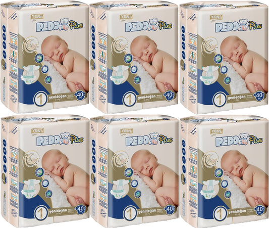 Pedo Plus Bebek Bezi 1 Beden 2-5 KG Yeni Doğan 240 Adet Jumbo Avantaj Pk