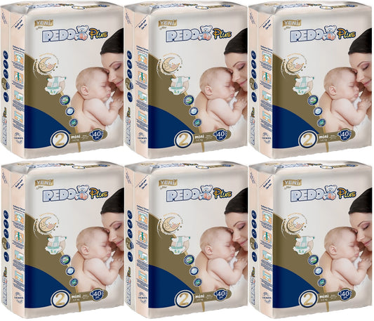 Pedo Plus Bebek Bezi 2 Beden 3-6 KG Mini 240 Adet Jumbo Avantaj Pk