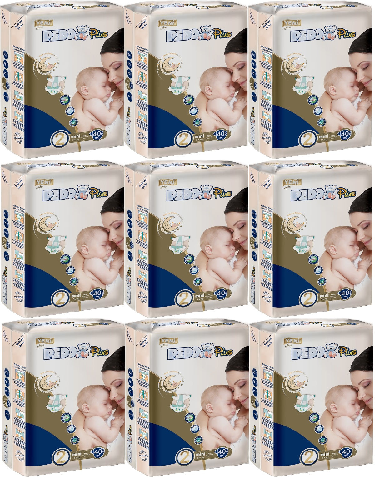Pedo Plus Bebek Bezi 2 Beden 3-6 KG Mini 360 Adet Jumbo Ekstra Pk