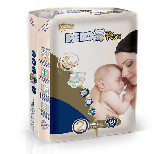 Pedo Plus Bebek Bezi 2 Beden 3-6 KG Mini 40 Adet Jumbo Pk