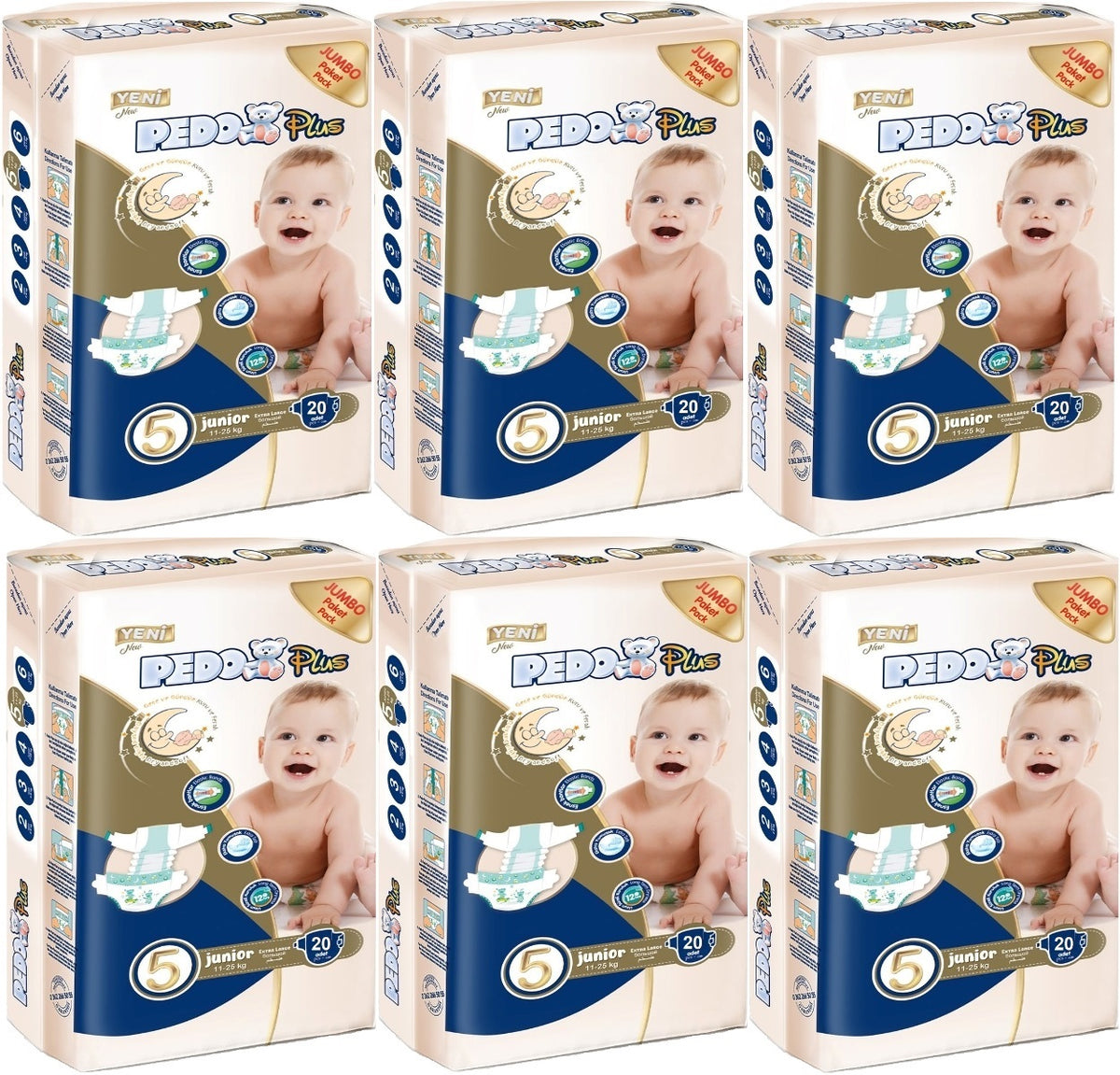 Pedo Plus Bebek Bezi 5 Beden 11-25 KG Junior 120 Adet Jumbo Avantaj Pk
