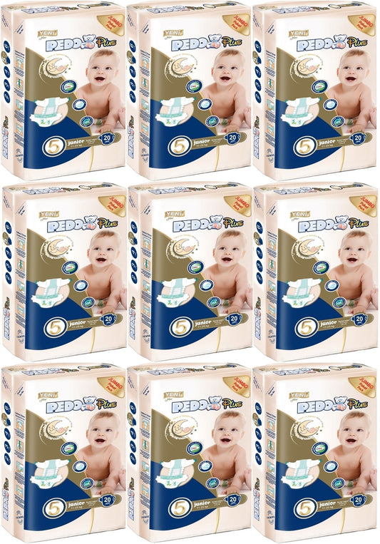 Pedo Plus Bebek Bezi 5 Beden 11-25 KG Junior 180 Adet Jumbo Ekstra Pk
