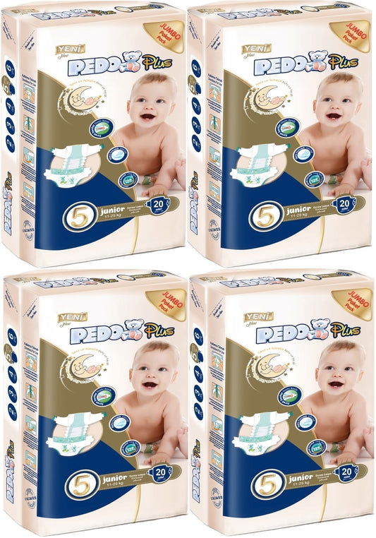 Pedo Plus Bebek Bezi 5 Beden 11-25 KG Junior 80 Adet Jumbo Aylık Pk