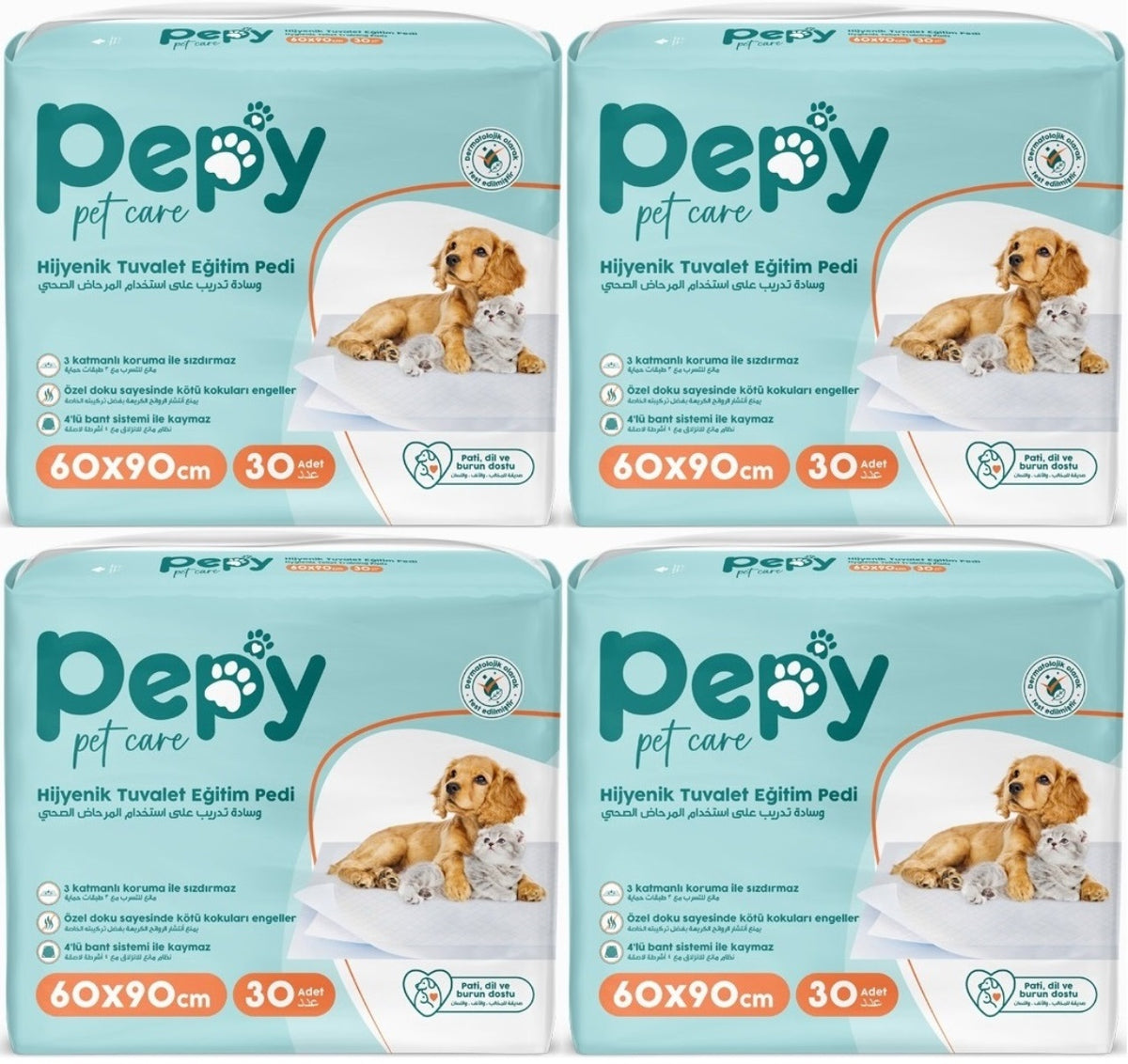 Pepy Evcil Hayvan Tuvalet Eğitim Pedi 60*90CM 120 Adet (4PK*30)