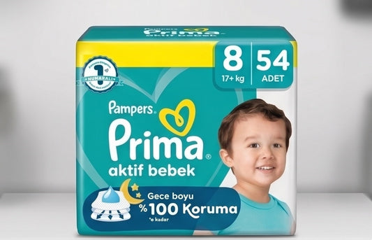 Prima Bebek Bezi 8 Beden 17+ KG XXX Large 54 Adet Süper Ekonomik Pk