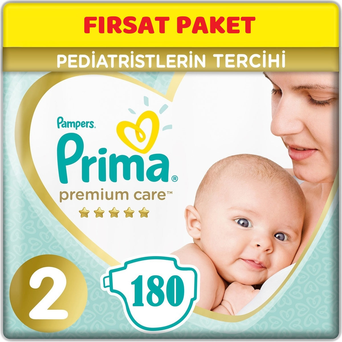 Prima Premium Care Bebek Bezi 2 Beden 4-8 KG Mini 180 Adet Ekonomik Fırsat Pk