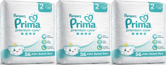 Prima Premium Care Bebek Bezi 2 Beden 4-8 KG Mini 168 Adet Aylık MeGa Pk