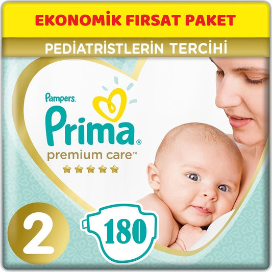 Prima Premium Care Bebek Bezi 2 Beden 4-8 KG Mini 180 Adet Ekonomik Fırsat Pk