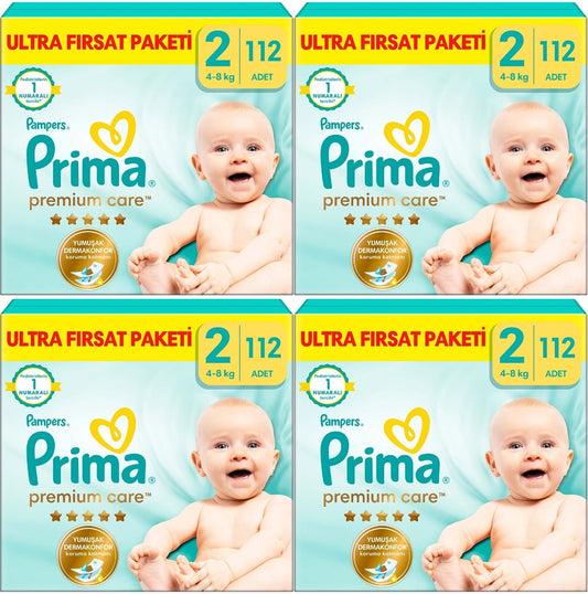 Prima Premium Care Bebek Bezi 2 Beden 4-8 KG Mini 448 Adet Avantaj Ultra Fırsat Pk
