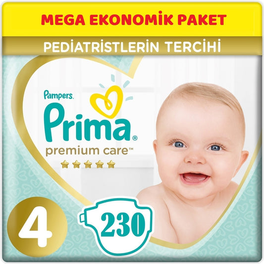 Prima Premium Care Bebek Bezi 4 Beden 9-14 KG Maxi 230 Adet MeGa Ekonomik Pk