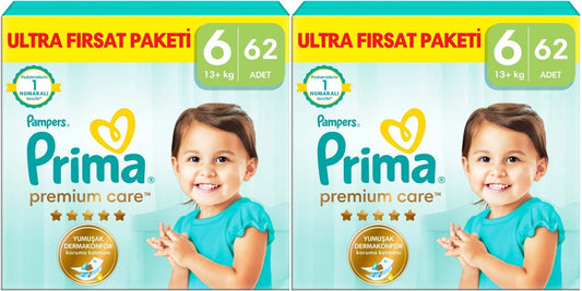 Prima Premium Care Bebek Bezi 6 Beden 13+ Extra Large 124 Adet MeGa Fırsat Pk