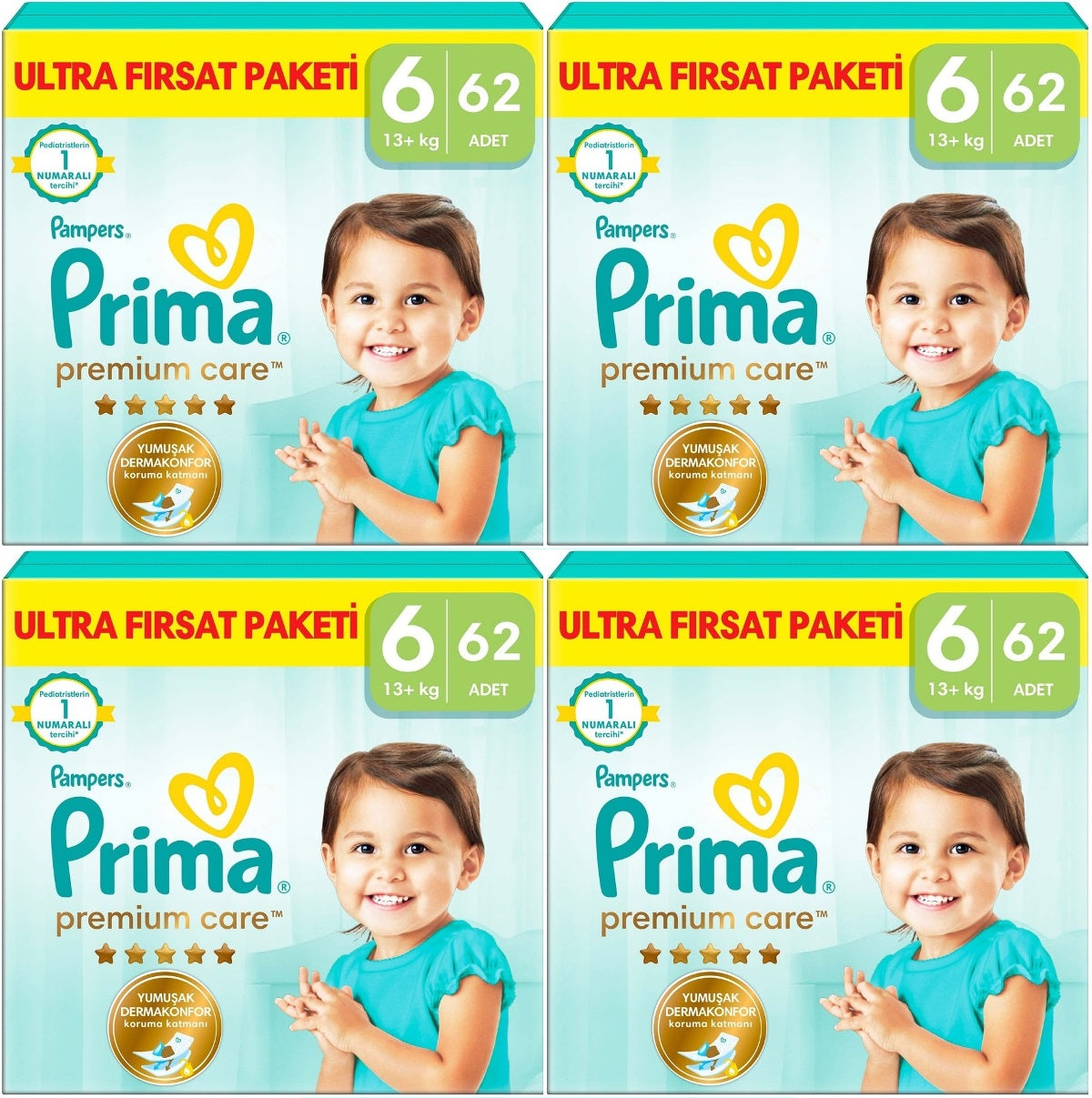 Prima Premium Care Bebek Bezi 6 Beden 13+ Extra Large 248 Adet Ultra Fırsat Pk