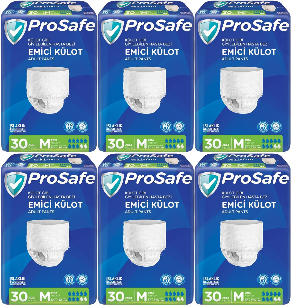 Prosafe Emici Külot Yetişkin Bezi Orta-Medium 180 Adet (6PK*30)