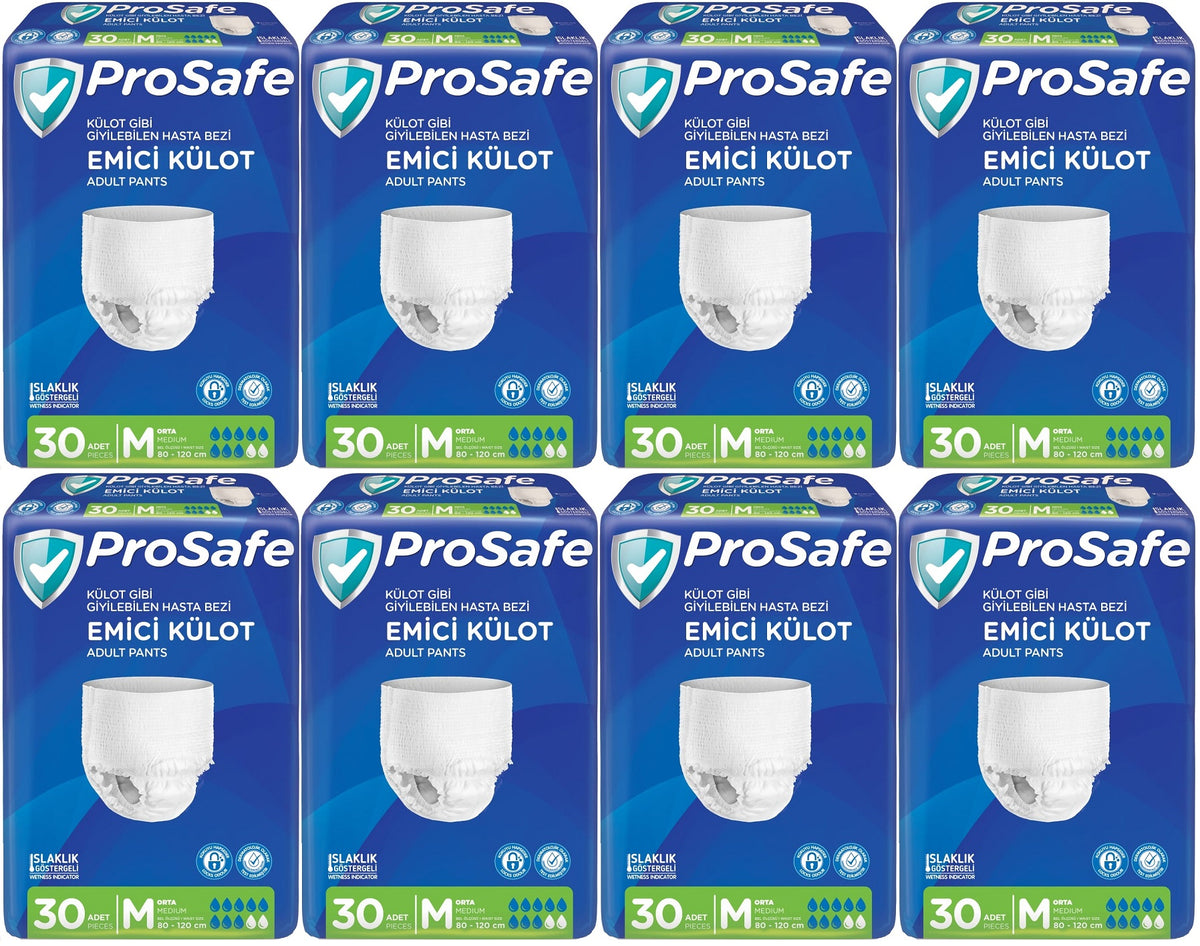 Prosafe Emici Külot Yetişkin Bezi Orta-Medium 240 Adet (8PK*30)