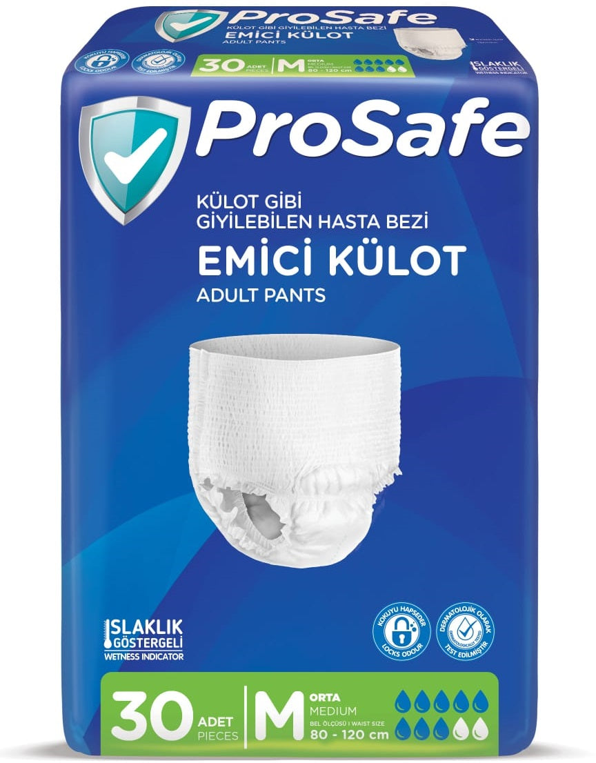 Prosafe Emici Külot Yetişkin Bezi M - Orta - Medium 30 Adet Tekli Pk
