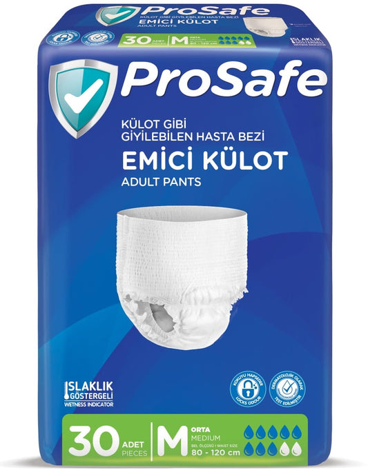 Prosafe Emici Külot Yetişkin Bezi M - Orta - Medium 30 Adet Tekli Pk