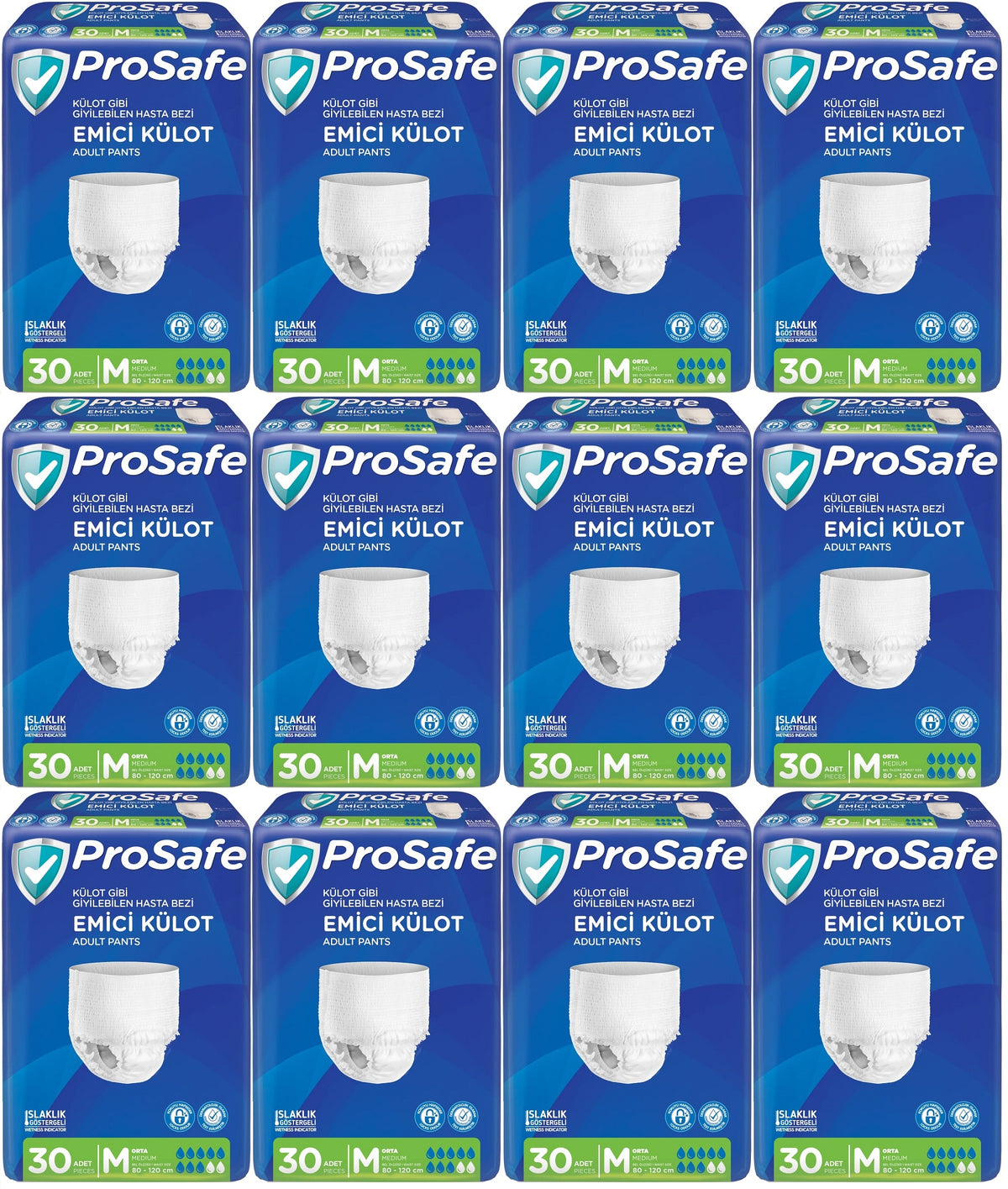 Prosafe Emici Külot Yetişkin Bezi Orta-Medium 360 Adet (12PK*30)