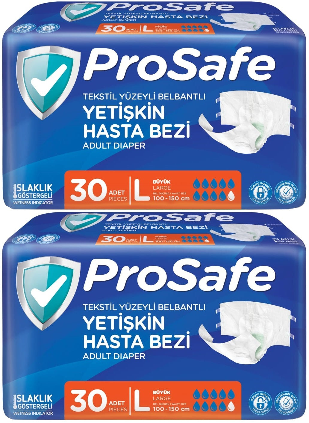 Prosafe Yetişkin Bezi Bel Bantlı Tekstil Yüzey L - Large - Büyük Boy 60 Adet