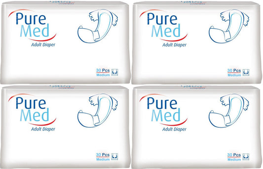 Puremed Yetişkin Bezi Bel Bantlı Tekstil Yüzey M - Orta - Medium 120 Adet (4PK*30)