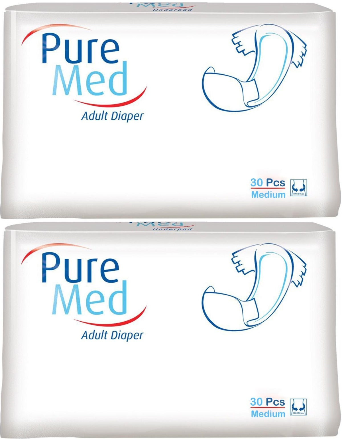 Puremed Yetişkin Bezi Bel Bantlı Tekstil Yüzey M - Orta - Medium 60 Adet (2PK*30)
