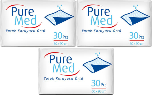 Puremed Yetişkin Yatak Koruyucu 60*90CM 90 Adet (3PK*30)