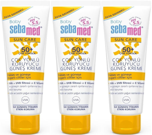 Sebamed Baby Sun Care Güneş Kremi 75ML 50+ Çok Yüksek Faktör Çoçuk (3 Lü Set)