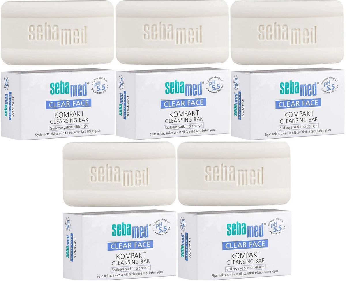 Sebamed Clear Face Kompakt Yüz Temizleme  Barı Sabun Sivilceye Yatkın Cilt 100GR (5 Li Set)