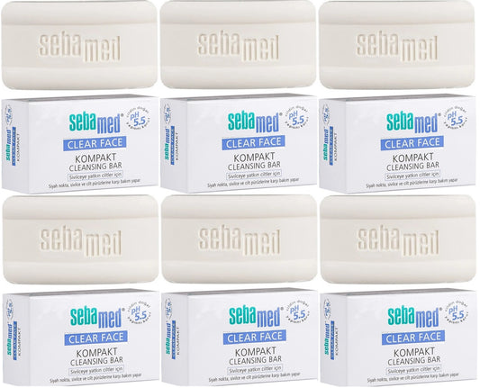Sebamed Clear Face Kompakt Yüz Temizleme  Barı Sabun Sivilceye Yatkın Cilt 100GR (6 Lı Set)