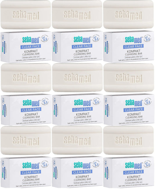 Sebamed Clear Face Kompakt Yüz Temizleme  Barı Sabun Sivilceye Yatkın Cilt 100GR (9 Lu Set)
