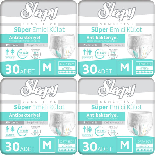 Sleepy Yetişkin Bezi Emici Külot M - Orta - Medium 120 Adet (4PK*30)