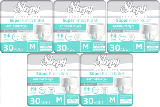 Sleepy Yetişkin Bezi Emici Külot M - Orta - Medium 150 Adet (5PK*30)