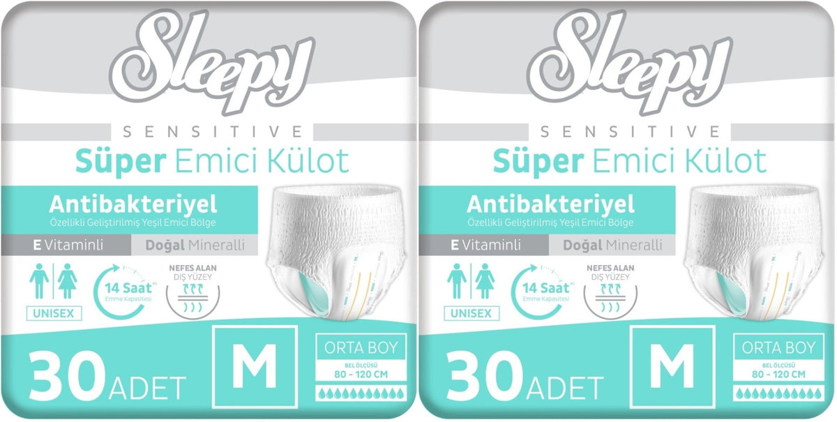 Sleepy Yetişkin Bezi Emici Külot M - Orta - Medium 60 Adet (2PK*30)