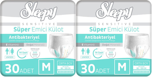 Sleepy Yetişkin Bezi Emici Külot M - Orta - Medium 60 Adet (2PK*30)