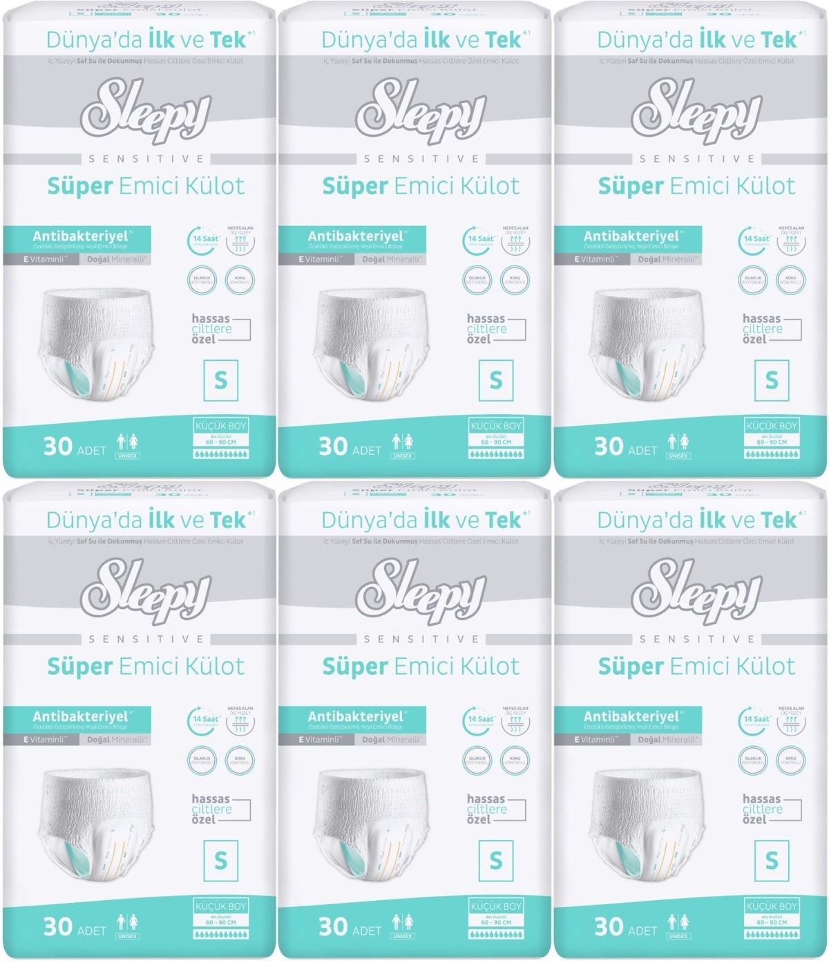 Sleepy Yetişkin Bezi Emici Külot S - Küçük - Small 180 Adet (6PK*30)
