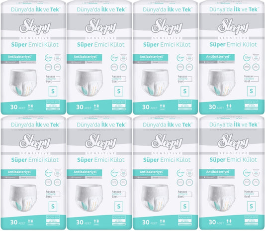 Sleepy Yetişkin Bezi Emici Külot S - Küçük - Small 240 Adet (8PK*30)