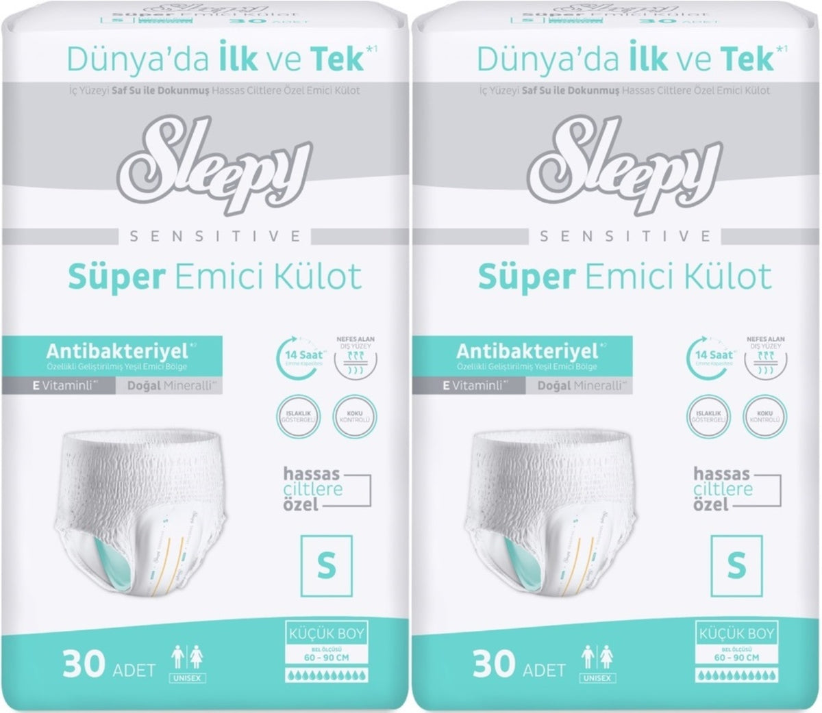 Sleepy Yetişkin Bezi Emici Külot S - Küçük - Small 60 Adet (2PK*30)