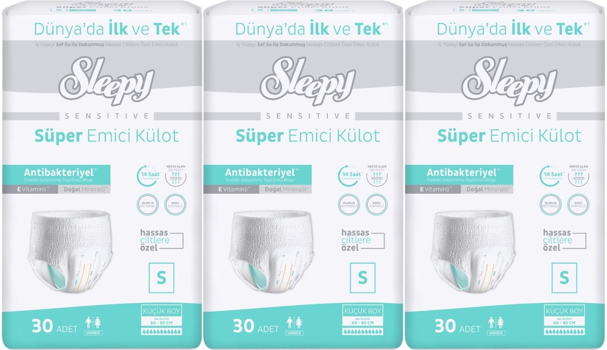 Sleepy Yetişkin Bezi Emici Külot S - Küçük - Small 90 Adet (3PK*30)