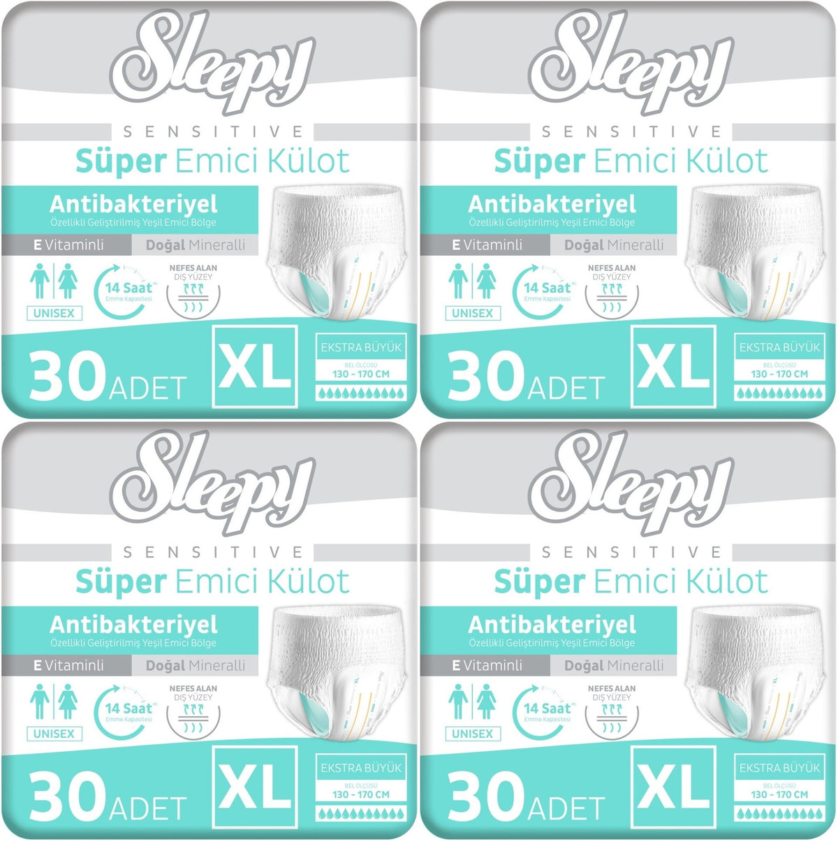 Sleepy Yetişkin Bezi Emici Külot XL - Ekstra Büyük - Extra Large 120 Adet (4PK*30)