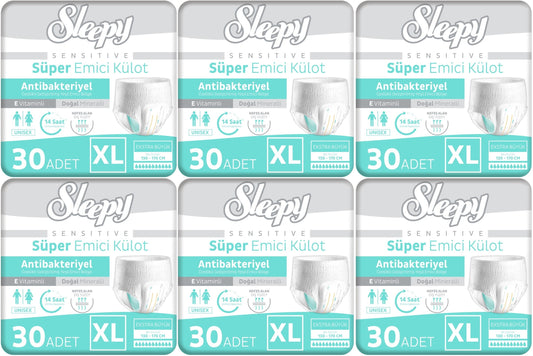 Sleepy Yetişkin Bezi Emici Külot XL - Ekstra Büyük - Extra Large 180 Adet (6PK*30)