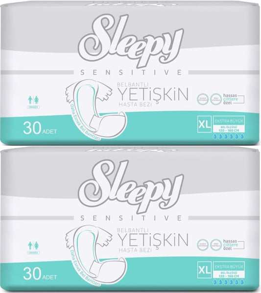 Sleepy Yetişkin Bezi Bel Bantlı XL - Extra Large - Ekstra Large 60 Adet (2PK*30)