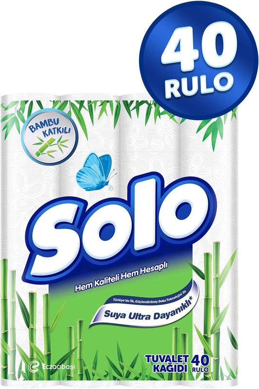 Solo Ultra Tuvalet Kağıdı 40 Lı Paket Rulo MEGA PK Organik Bambu ve Pamuk Özlü