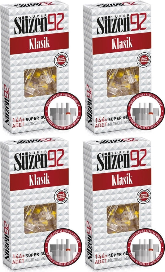 Süzen92 Klasik Sigara Ağızlık Filtresi 576 Adet Fırsat Pk Kutu (4PK*144)
