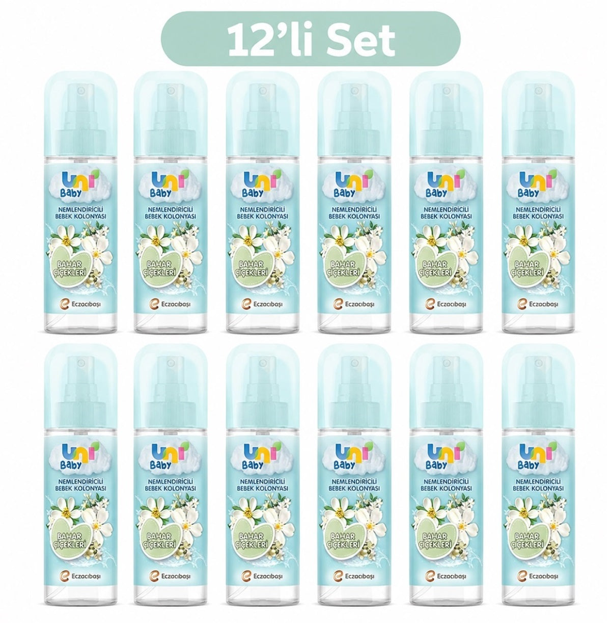Uni Baby Bebek Kolonyası 150ML Nemlendiricili - Bahar Çiçekleri (12 Li Set)