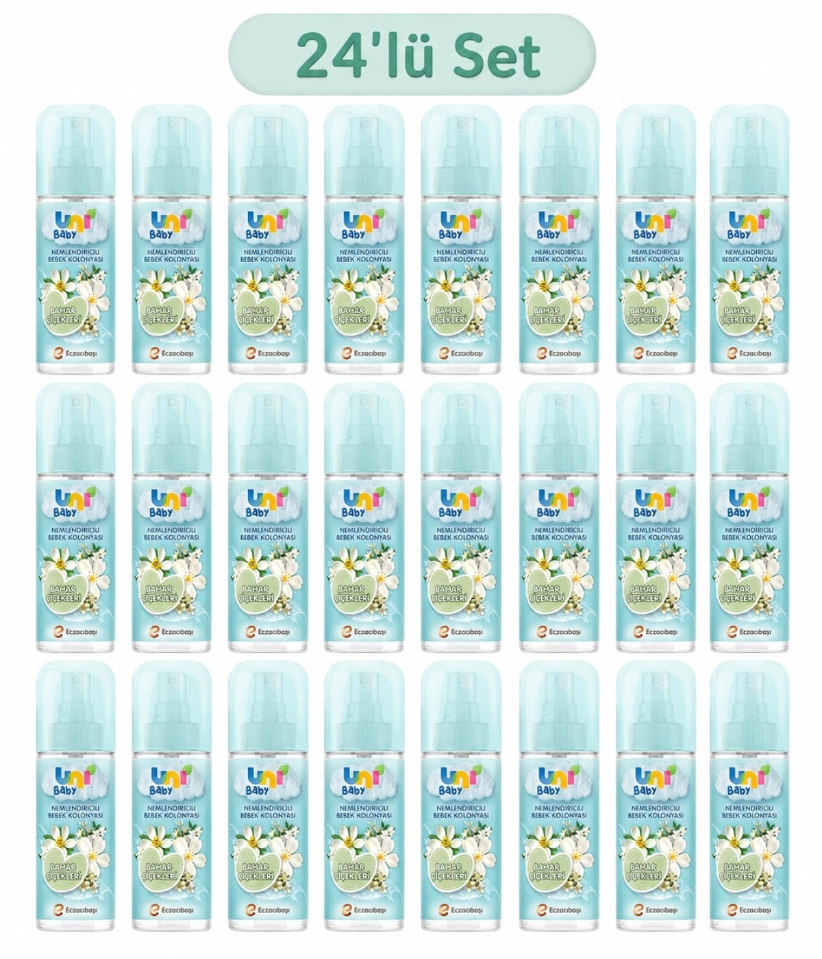 Uni Baby Bebek Kolonyası 150ML Nemlendiricili - Bahar Çiçekleri (24 Lü Set)