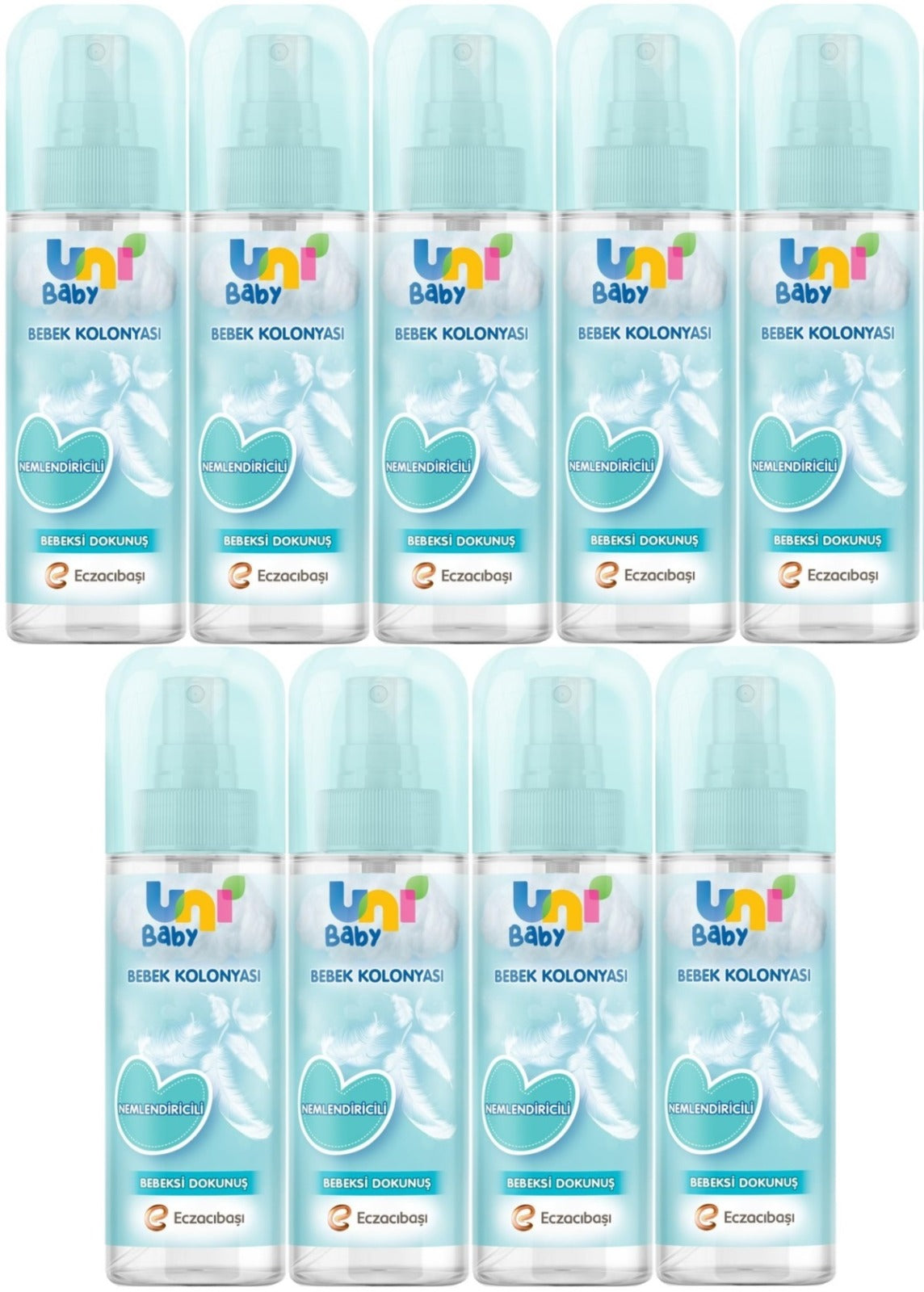 Uni Baby Bebek Kolonyası 150ML Nemlendiricili/Bebeksi Dokunuş (9 Lu Set)