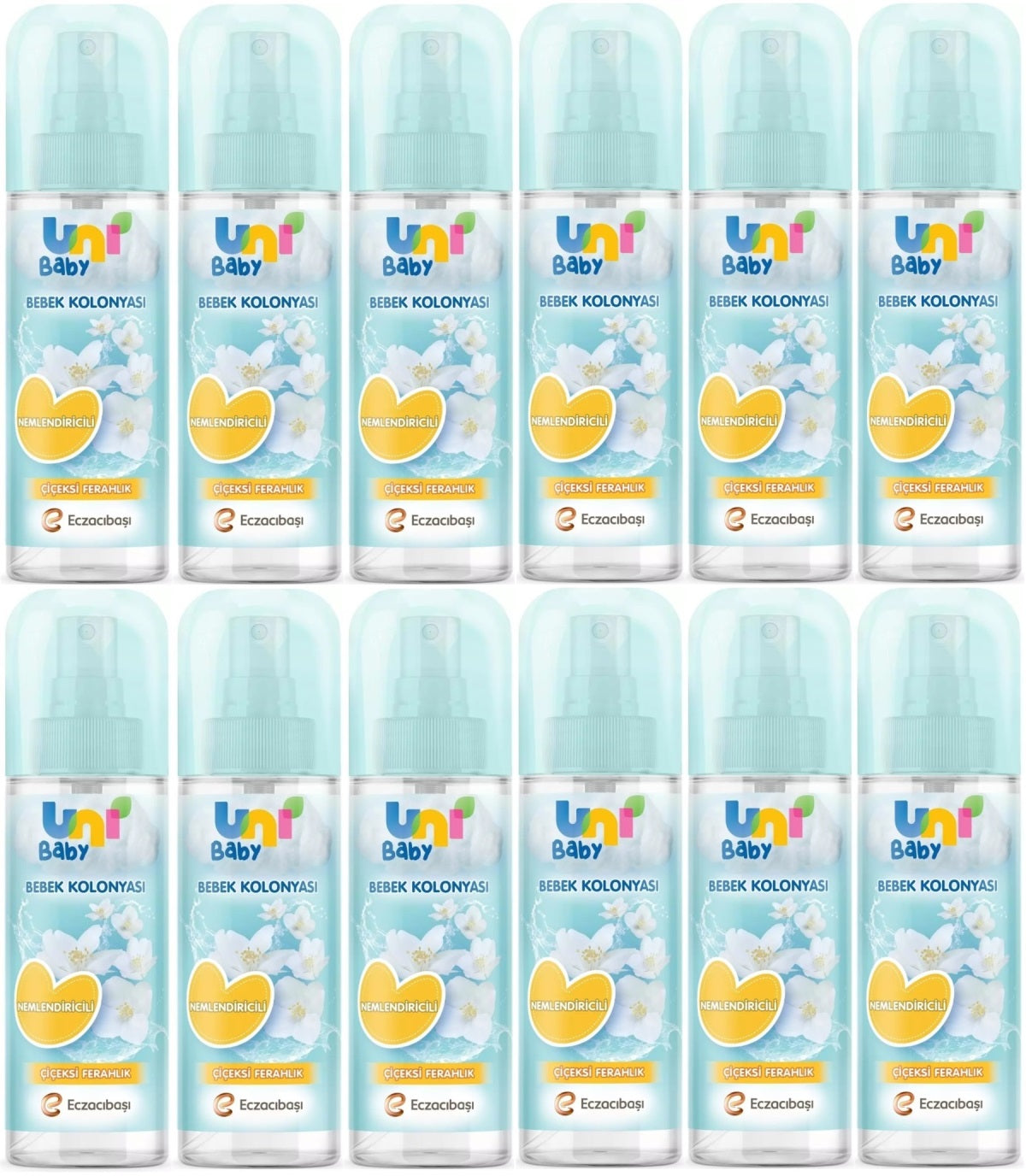 Uni Baby Bebek Kolonyası 150ML Nemlendiricili/Çiçeksi Ferahlık (12 Li Set)